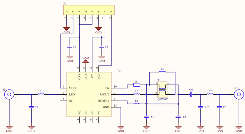 Schematic - Qorvo QPC7331 Variable Cable Slope Equalizers